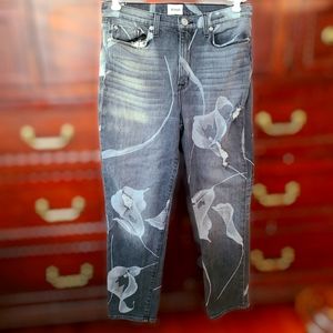 NWOT Hudson Zoeey Jeans, floral, high rise, distressed, cropped, sz 29